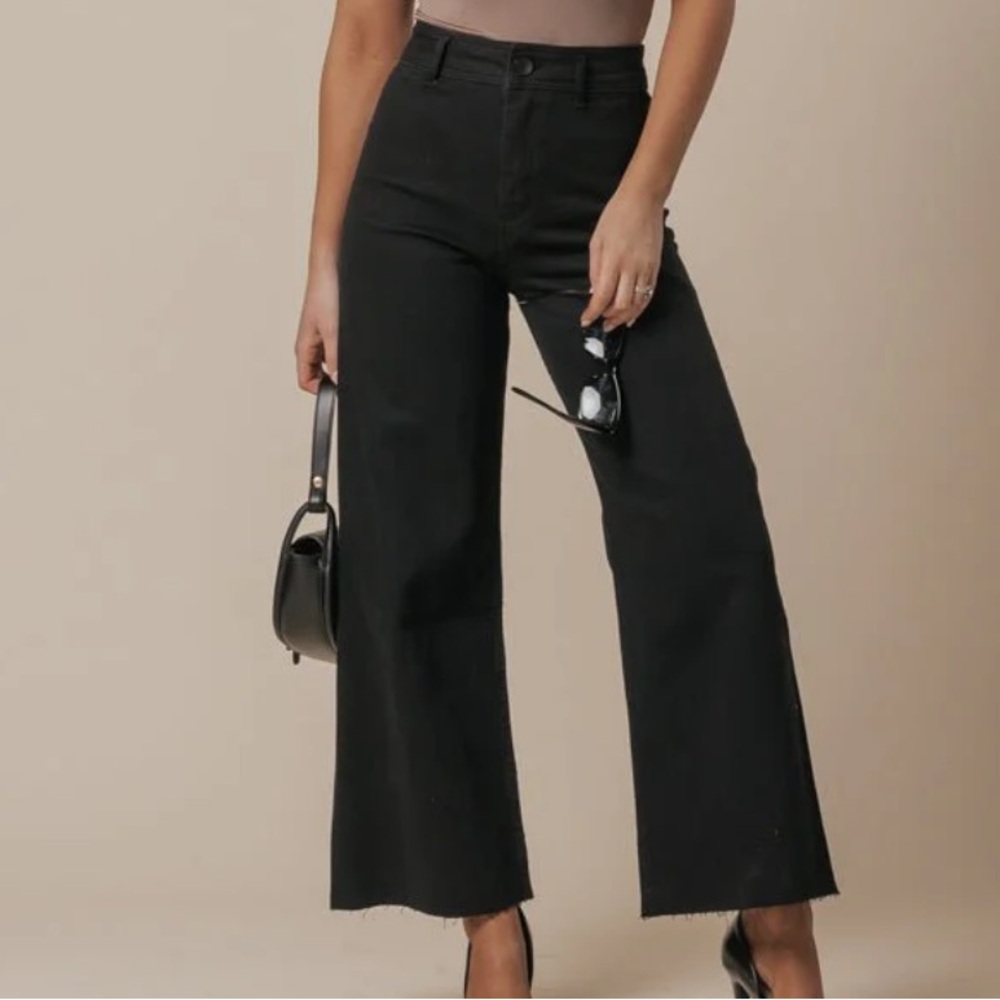 Black Straight Wide Leg Pants